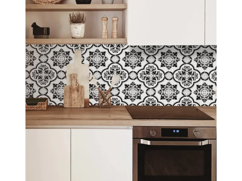 Küchenrückwände<MySpotti Küchenrückwand Profix Cucina Elena Fliese 270 x 60 cm Schwarz-Weiß
