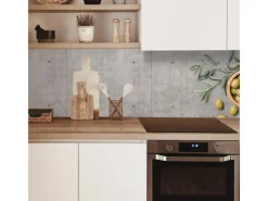 MySpotti Küchenrückwand Profix Cucina Olive concrete 100 x 60 cm Grau-Grün