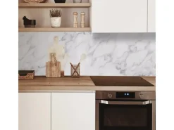 MySpotti Küchenrückwand Profix Cucina Patricia 210 x 60 cm Weiß-Marmoriert< Küchenrückwände