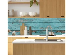 Küchenrückwände<MySpotti Küchenrückwand Profix Cucina Ernest Holz 270 x 60 cm Cyan