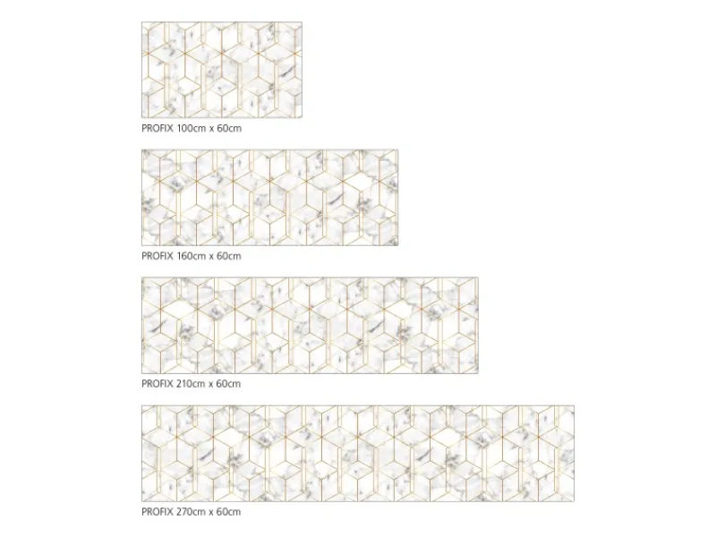Discount MySpotti Küchenrückwand Profix Cucina Nicole 160 x 60 cm Weiß-Gold