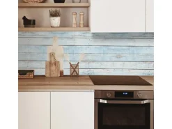MySpotti Küchenrückwand Profix Cucina Wood Light 270 x 60 cm Cyanblau< Küchenrückwände