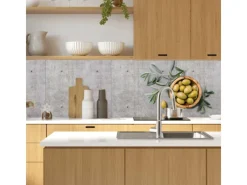 Sale MySpotti Küchenrückwand Profix Cucina Olive & Concrete 270 x 60 cm Grau-Gelb
