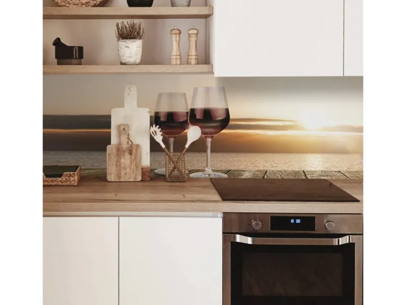 Herde|Kochfelder<MySpotti Küchenrückwand Profix Cucina Feierabend 100 x 60 cm Weinrot