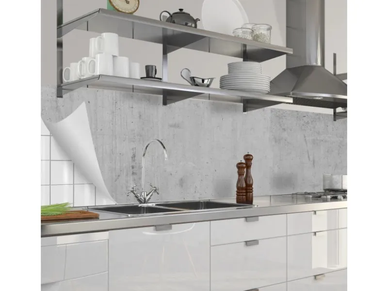 Discount Myspotti Küchenrückwandfolie Blank Selbstklebend 280 cm x 60 cm Betonwand