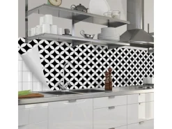 Best Myspotti Küchenrückwandfolie Chadi Selbstklebend 280 cm x 60 cm Schwarz-Weiß