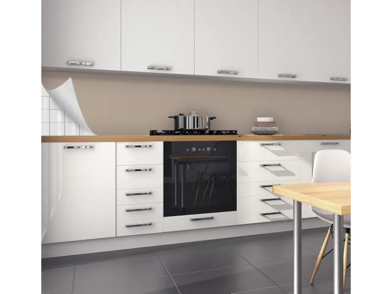 Myspotti Küchenrückwandfolie Kieselgrau Selbstklebend 450 cm x 60 cm< Küchenrückwände