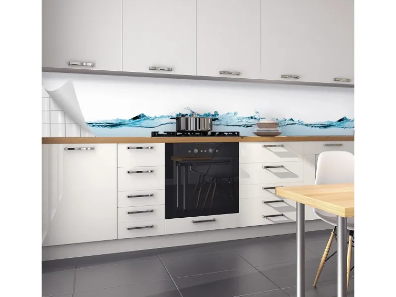 Online Myspotti Küchenrückwandfolie Wasser Selbstklebend 450 cm x 60 cm
