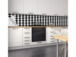 Küchenrückwände<Myspotti Küchenrückwandfolie Bobby II Selbstklebend 450 cm x 60 cm Schwarz-Weiß