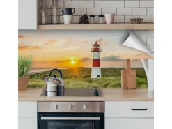 Myspotti Küchenrückwandfolie Leuchtturm Sylt Selbstklebend 220 cm x 60 cm< Küchenrückwände