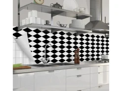 Online Myspotti Küchenrückwandfolie Bobby II Selbstklebend 280 cm x 60 cm Schwarz-Weiß