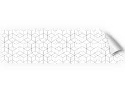 Myspotti Küchenrückwandfolie Hexagon Selbstklebend 220 cm x 60 cm Weiß