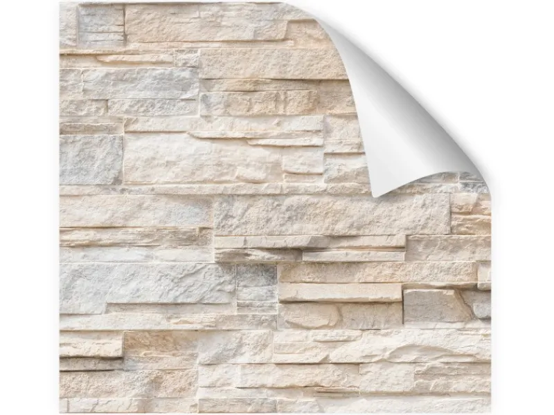 Discount Myspotti Küchenrückwandfolie Bruchsteinwand Beige Selbstklebend 280 cm x 60 cm