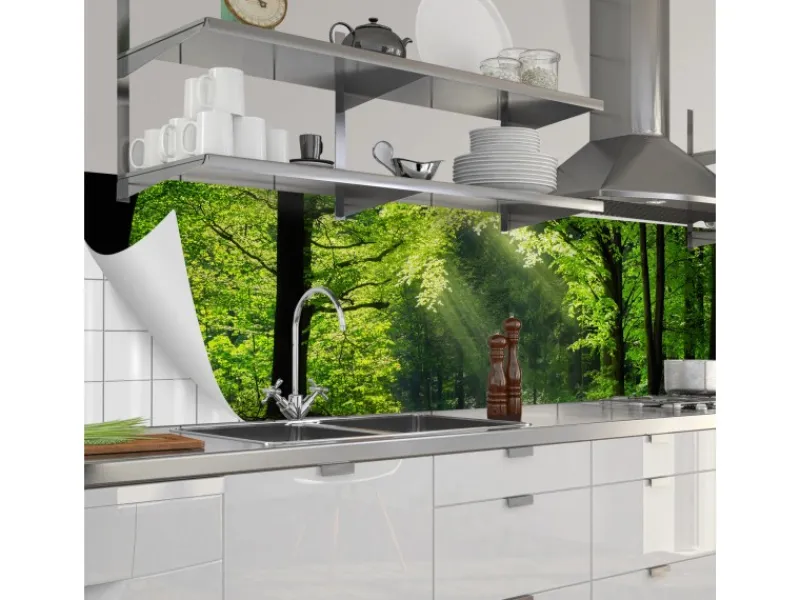 Myspotti Küchenrückwandfolie Sommerwald Selbstklebend 280 cm x 60 cm< Küchenrückwände