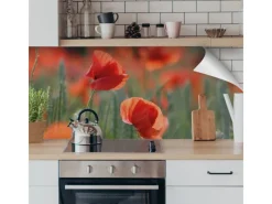 Myspotti Küchenrückwandfolie Mohn Selbstklebend 220 cm x 60 cm< Küchenrückwände