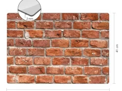 Clearance Myspotti Mini-Spritzschutzplatte Brick Wall 59 cm x 41 cm Braun