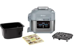 New Ninja Cooking System und Heißluftfritteuse ON400DE Speedi Rapid Hellgrau