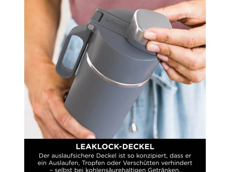 New Ninja Trinkflasche Thirsti DW1801EUUKGY 530 ml Grau