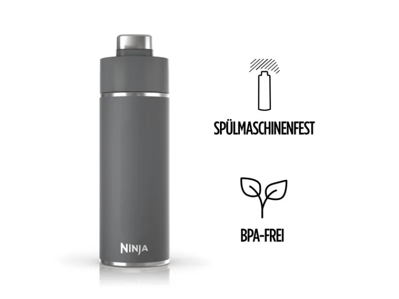 New Ninja Trinkflasche Thirsti DW1801EUUKGY 530 ml Grau
