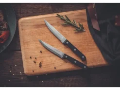 Nirosta Küchenhelfer<Steakmesser Mega 21 cm Schwarz 2 Stück