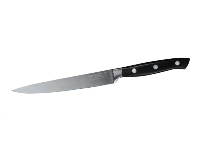 Nirosta Küchenhelfer<Universalmesser Trinity 25,5 cm Silber-Schwarz