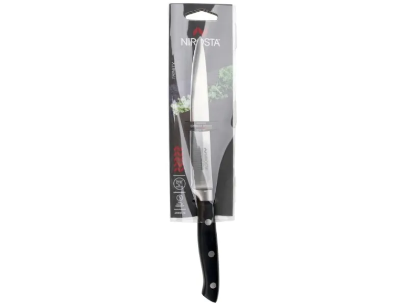 Nirosta Küchenhelfer<Universalmesser Trinity 25,5 cm Silber-Schwarz