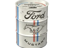 Nostalgic-Art Spardose Ölfass Ford Mustang - Horse&Stripes Logo Ø 9,3 x 11,7 cm< Vorratsdosen|Vorratsbehälter