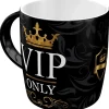 Nostalgic-Art Tasse VIP Only 9 cm x 8,5 cm x 8,5 cm Schwarz< Geschirr