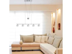 Discount Näve LED-Gegenzug-Pendelleuchte Sphere Chrome 150 cm x 90 cm x 7 cm