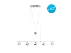 Discount Näve LED-Gegenzug-Pendelleuchte Sphere Chrome 150 cm x 90 cm x 7 cm