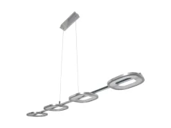 Näve Kücheninseln<LED-Pendelleuchte Beam Stahl-Blank 150 cm x 100 cm x 16 cm 4er-Set