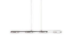 Näve Kücheninseln<LED-Pendelleuchte Beam Stahl-Blank 150 cm x 100 cm x 16 cm 4er-Set