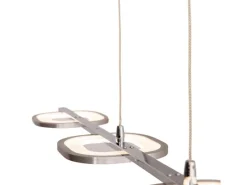 Näve Kücheninseln<LED-Pendelleuchte Beam Stahl-Blank 150 cm x 100 cm x 16 cm 4er-Set