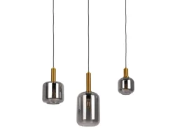 Näve Kücheninseln<Pendelleuchte Fumo Schwarz 150 cm x 82,4 cm x 22 cm 3er-Set