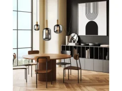 Näve Kücheninseln<Pendelleuchte Fumo Schwarz 150 cm x 82,4 cm x 22 cm 3er-Set