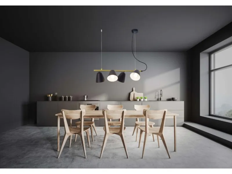 Outlet Näve Pendelleuchte Triton Schwarz 126 cm x 61 cm x 13 cm 4er-Set