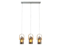 Näve Pendelleuchte Vidrio Silber 141 cm x 11,5 cm 64 cm 3er-Set< Kücheninseln