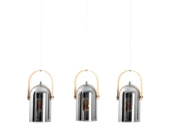 Näve Pendelleuchte Vidrio Silber 141 cm x 11,5 cm 64 cm 3er-Set< Kücheninseln