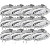Kücheninseln<Oktaplex 12er Set LED Deckenspot Dijon inkl. LED Modul Warmweiß 2700K 4,8W Chrom 380lm LED Einbaustrahler Schwenkbar
