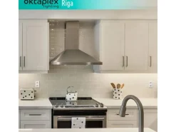 Oktaplex LED Unterbauleuchte Riga Küche 28cm Warmweiß 3000K 230V mit Schalter< Küchenschränke