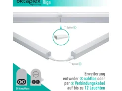 Küchenschränke<Oktaplex LED Unterbauleuchte Riga 2er Set Küche 28cm Neutralweiß 4000K 230V mit Schalter