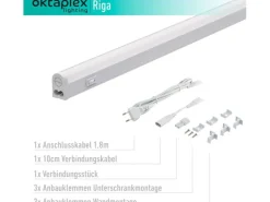 Küchenschränke<Oktaplex LED Unterbauleuchte Riga 2er Set Küche 28cm Neutralweiß 4000K 230V mit Schalter