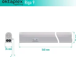 Oktaplex LED Unterbauleuchte Riga Küche 54cm Neutralweiß 4000K 230V mit Schalter< Küchenschränke
