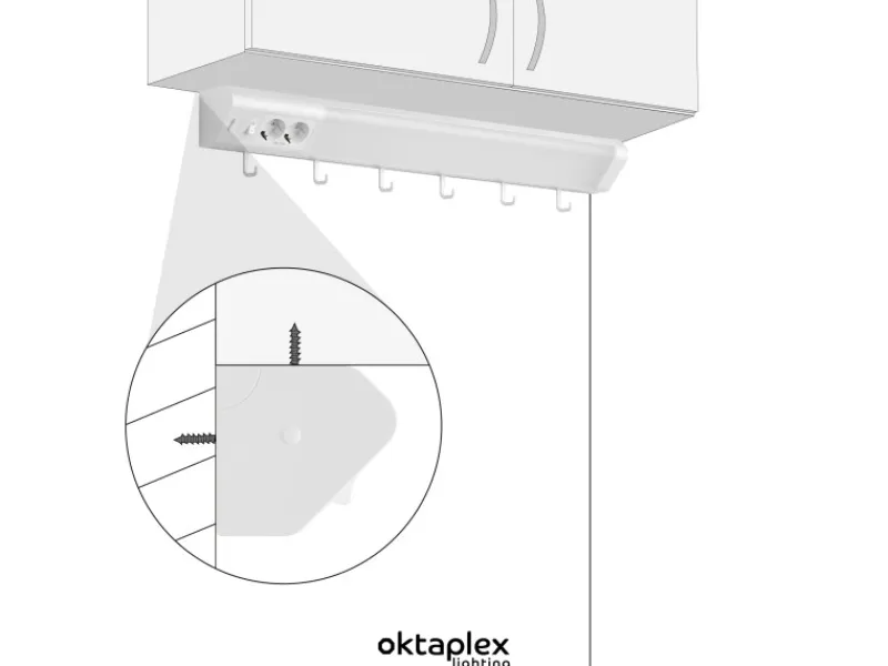 Einbauküchen<Oktaplex Talin 2er Set Unterbauleuchte Küche 76cm mit Steckdose Küchenbeleuchtung Warmweiß 3000K