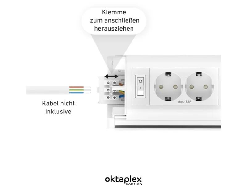Einbauküchen<Oktaplex Talin 2er Set Unterbauleuchte Küche 76cm mit Steckdose Küchenbeleuchtung Warmweiß 3000K