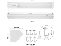 Einbauküchen<Oktaplex Talin 2er Set Unterbauleuchte Küche 76cm mit Steckdose Küchenbeleuchtung Warmweiß 3000K