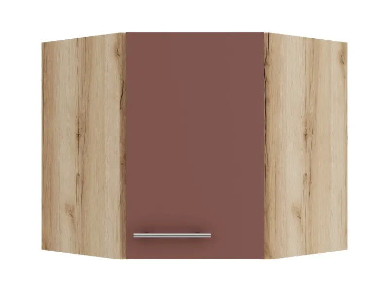 Optifit Bari407 Küchen-Eckoberschrank 60 x 60 cm Rostrot< Küchenschränke