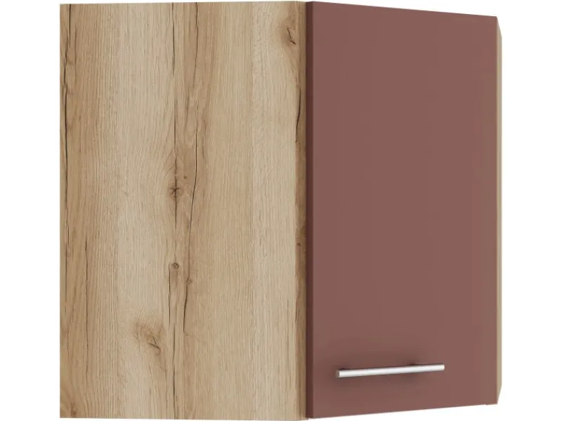 Optifit Bari407 Küchen-Eckoberschrank 60 x 60 cm Rostrot< Küchenschränke