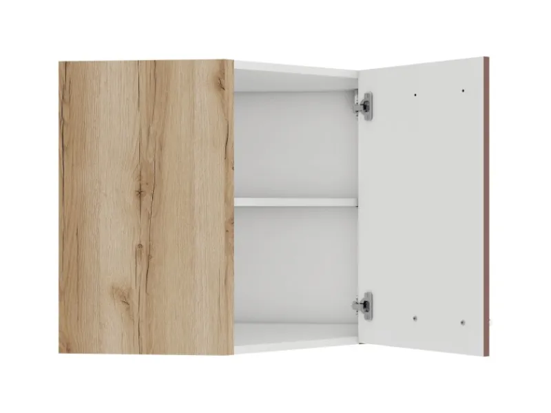Optifit Bari407 Küchen-Eckoberschrank 60 x 60 cm Rostrot< Küchenschränke