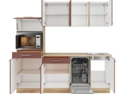Optifit Winkelküchen<Bari407 Küchenzeile 210 cm Rostrot